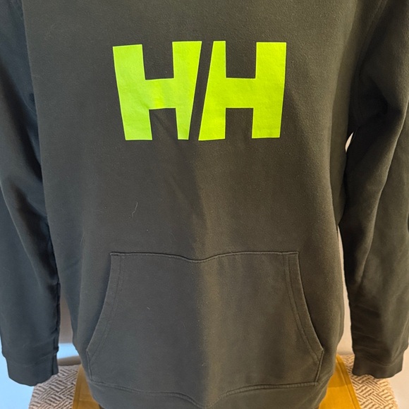 Helly Hansen Olive Hoodie with Neon Logo - Picture 3 of 5